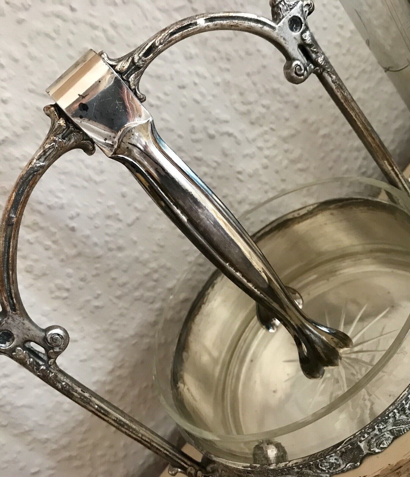 Alt antik Art Déco versilbert Gebäckzange Konfektzange Quist schön