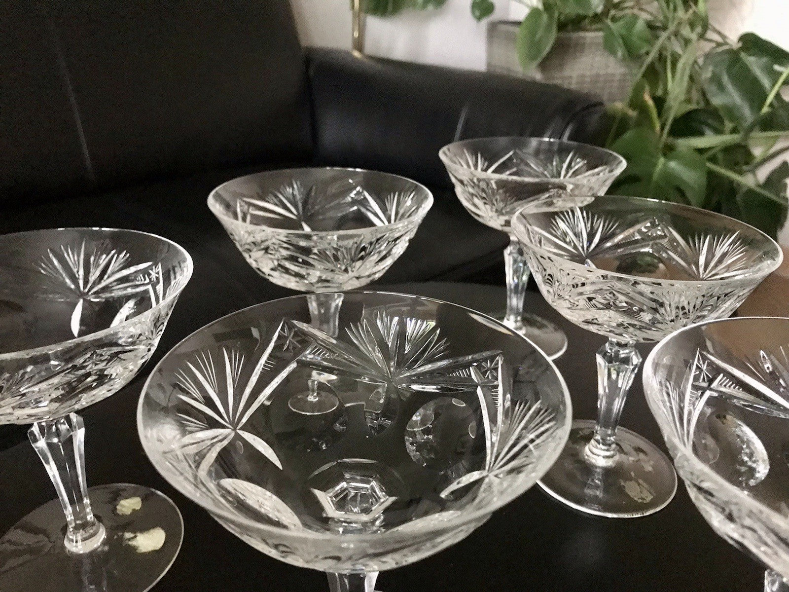Vintage 6 Champagnerschalen Sektschalen Kristallglas Bleikristall Nachtmann