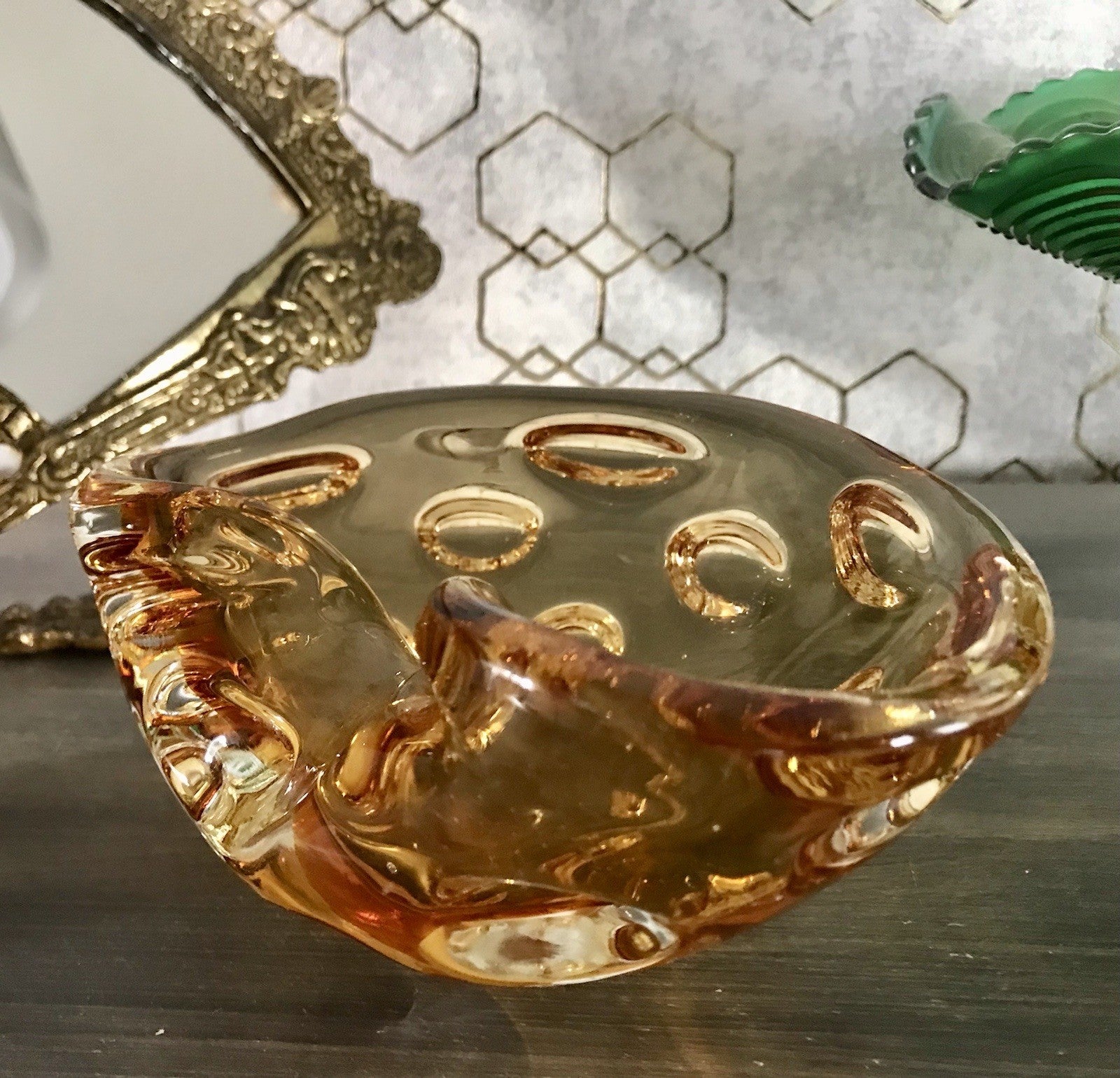 Murano 60er 70er Jahre Nieren Aschenbecher Schale Glas gelb Dubben So Schön!