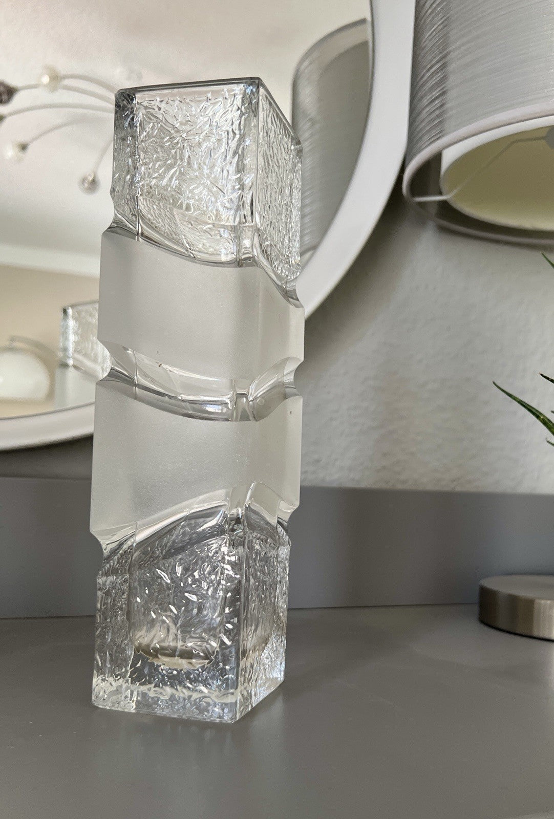 Vintage Peill&Putzler 60er 70er Glas Vase Blockvase Glasvase Polar schwer