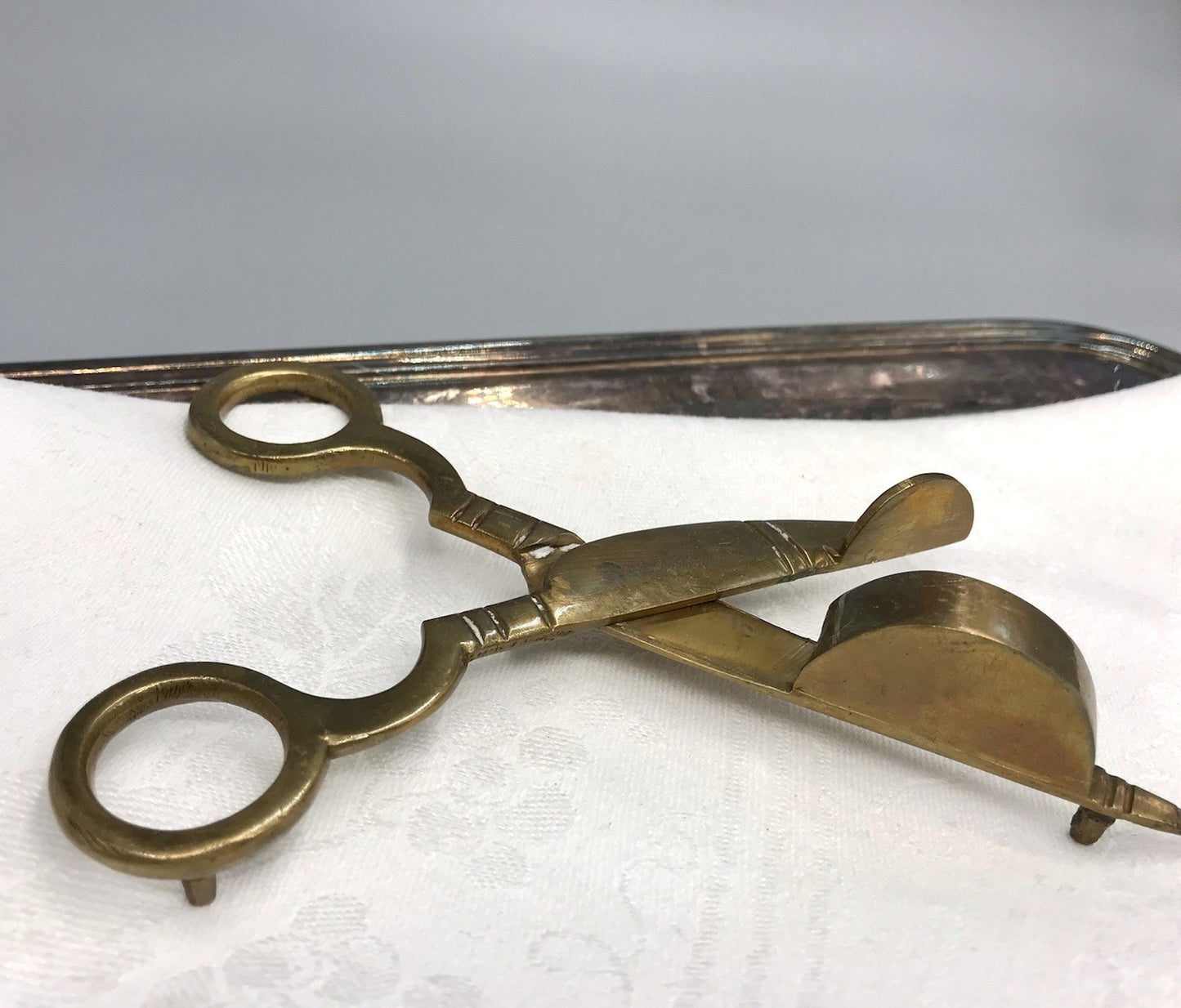 Alt Vintage Messing Dochtschere massiv