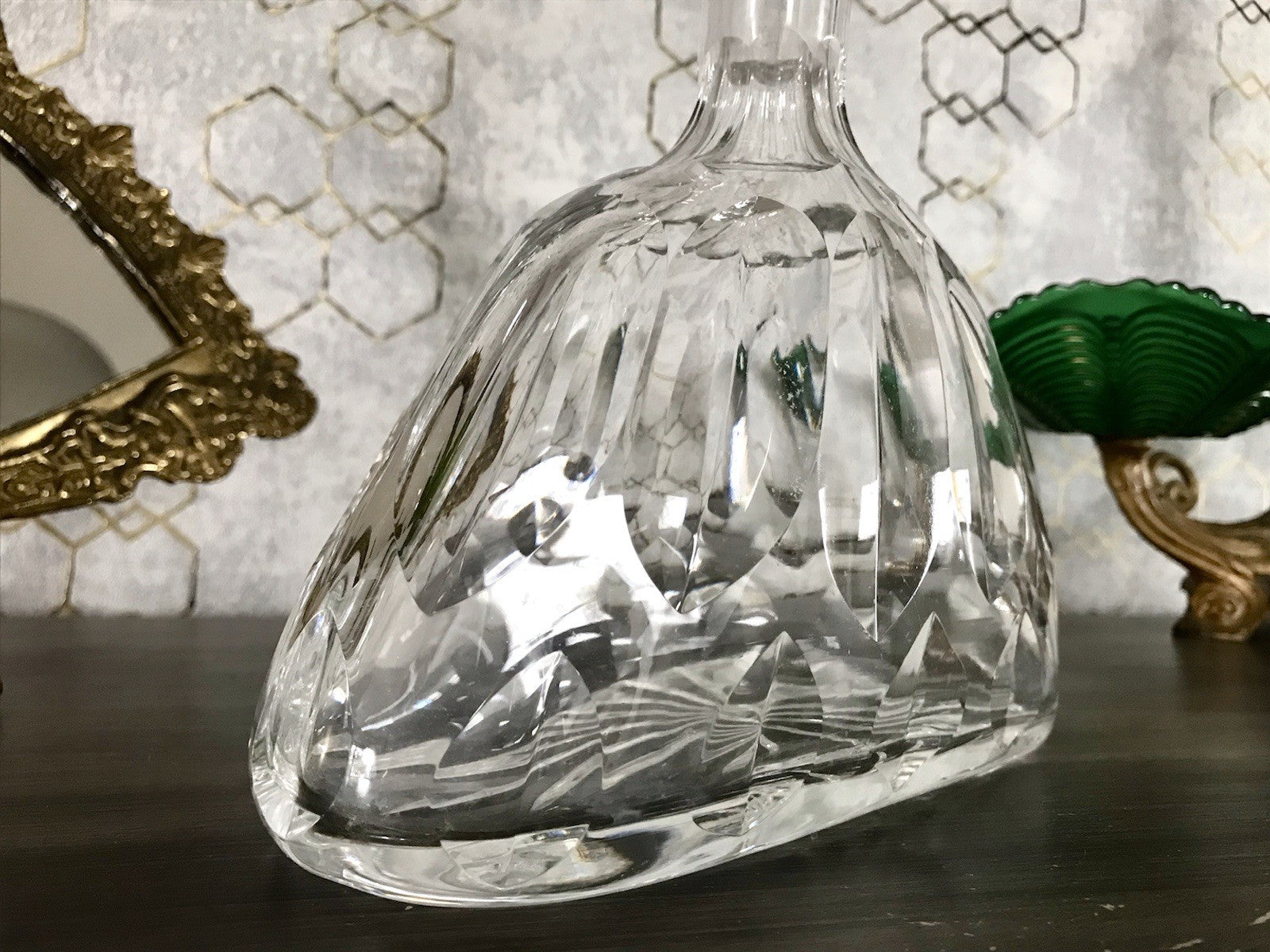 Antik ? Art Déco Kristallglas Bleikristall Design Karaffe EDEL ovoid