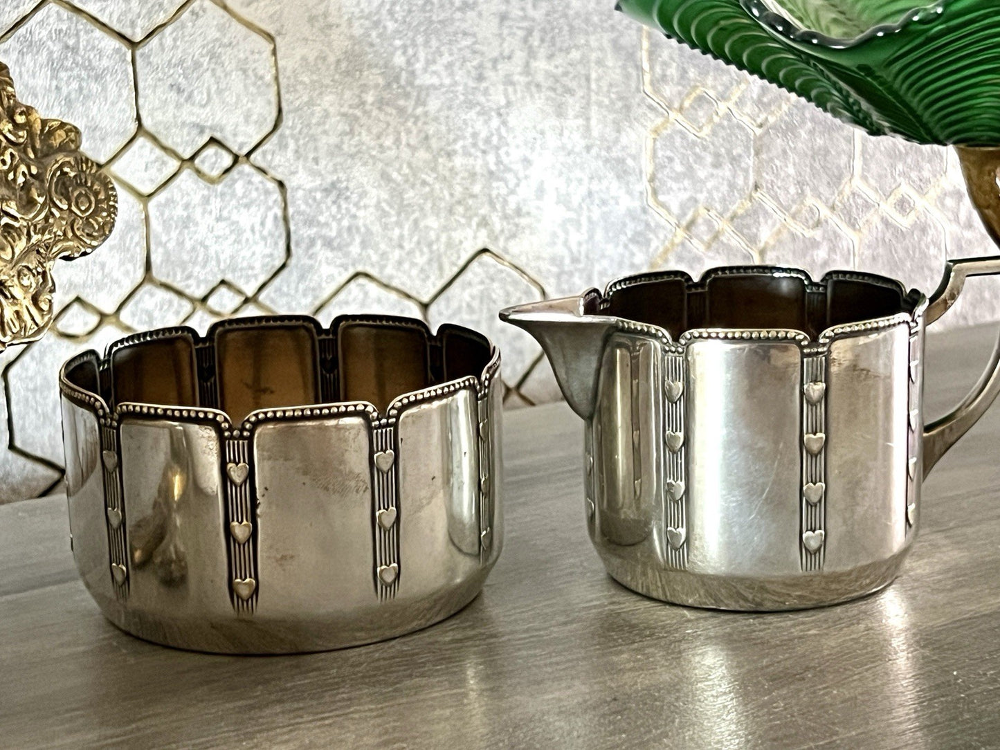 Antik WMF Jugendstil Kaffee Kernstück: Zuckerdose Rahmgießer
