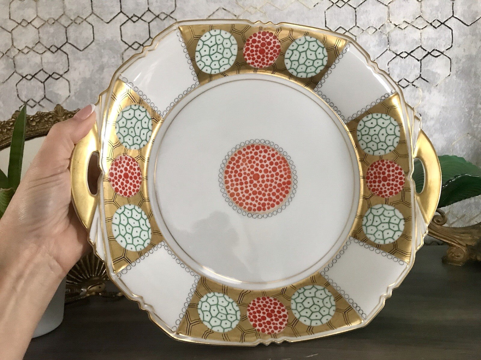Antik Art Déco Edel Porzellan Zierschale Schale Edelstein Cosima Rienzi