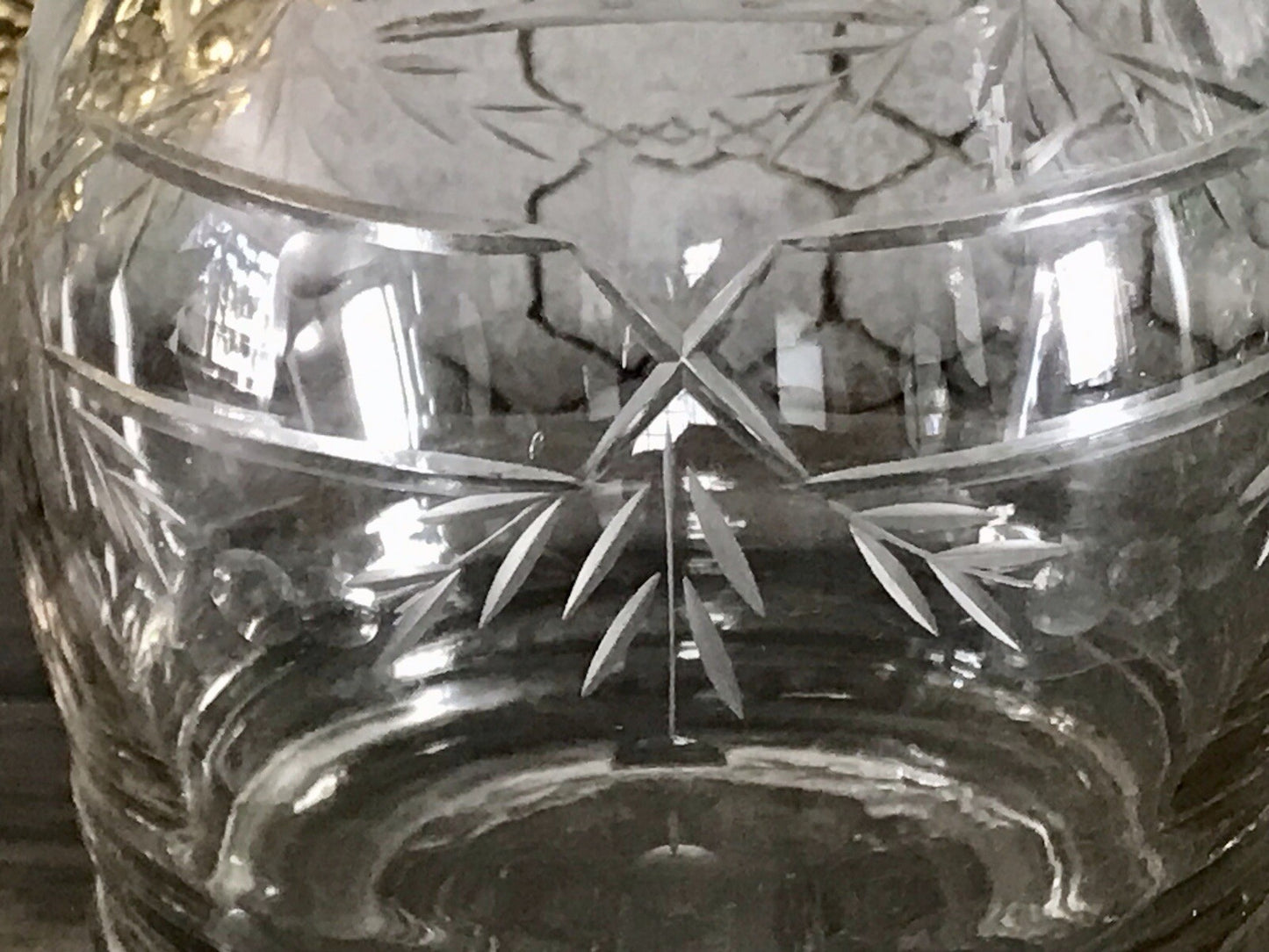 Antik Vintage Glaskaraffe Karaffe Zier- Schliff