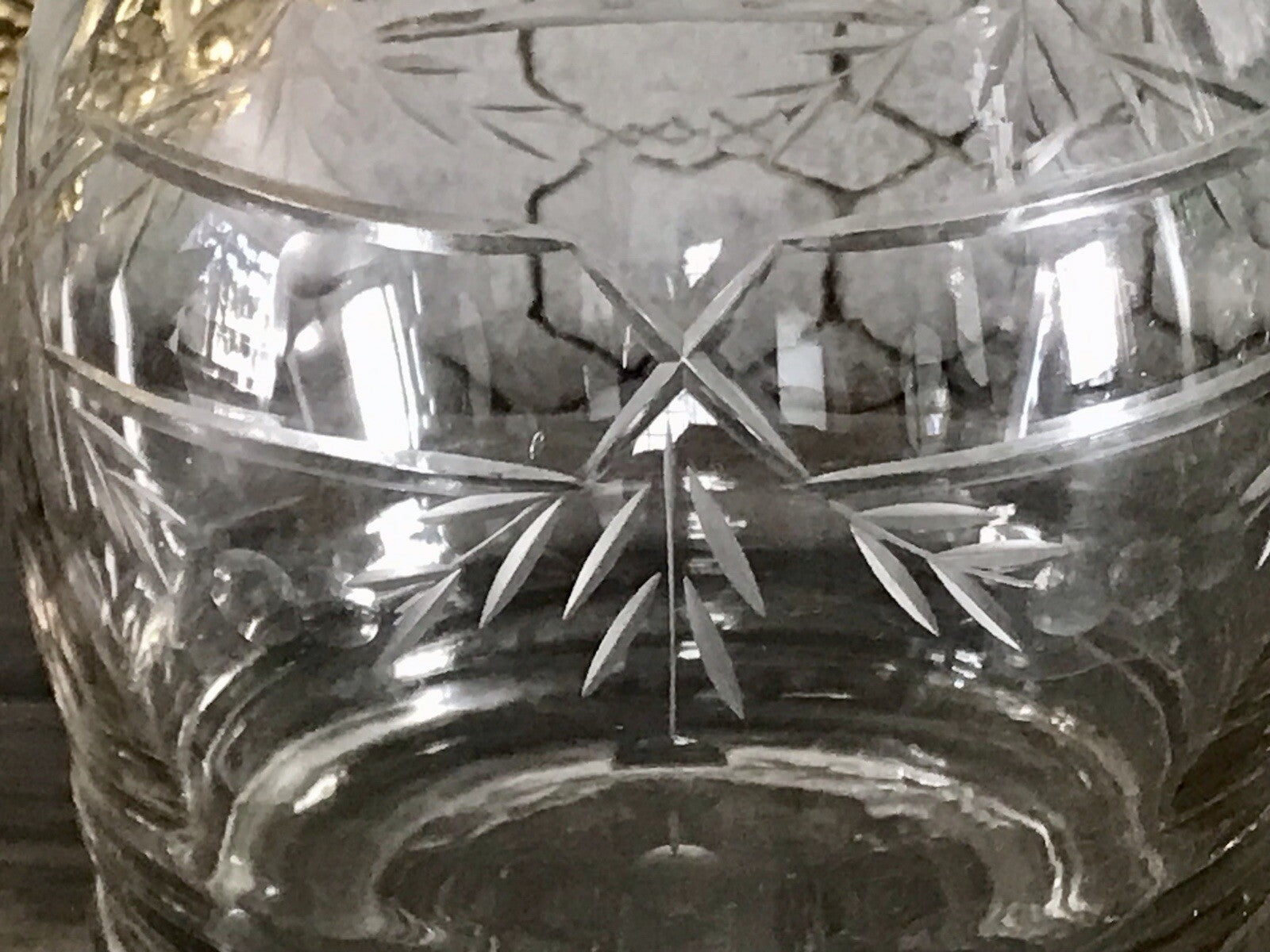 Antik Vintage Glaskaraffe Karaffe Zier- Schliff