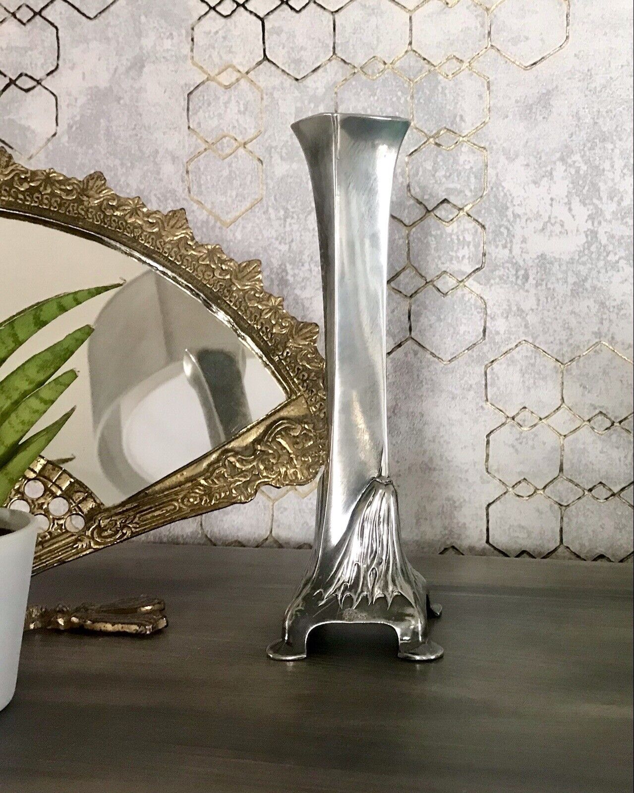 Antik Edel Jugendstil Argentor Wien Kerzenleuchter ? Vase? versilbert