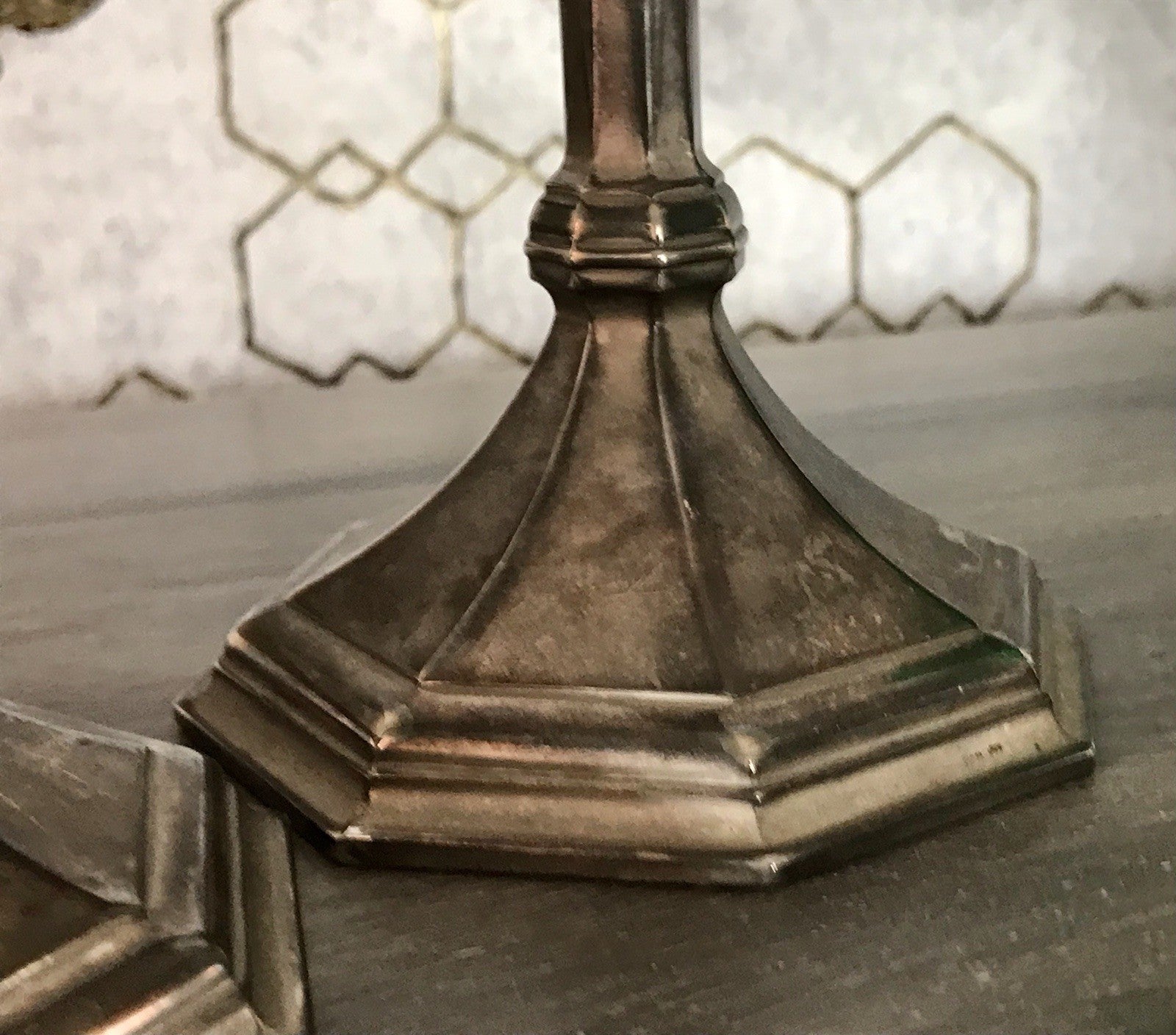 Antik 2 Kerzenleuchter Kerzenständer Art Déco Leuchter versilbert