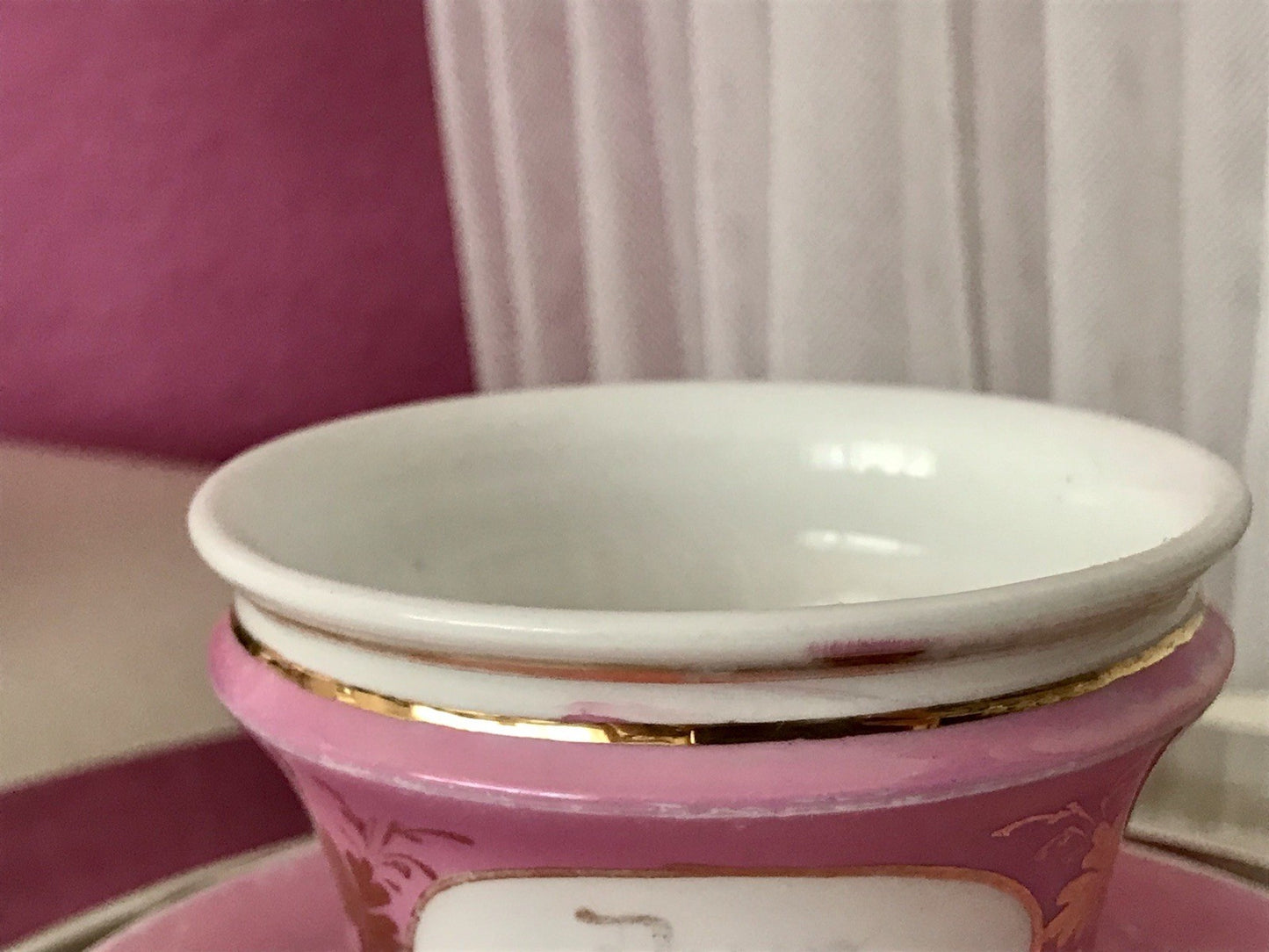 Antik Porzellan Andenken Becher Gedeck Sammeltasse Tasse „Zum Andenken“ Tielsch