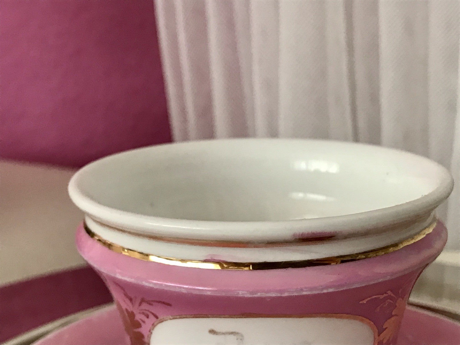 Antik Porzellan Andenken Becher Gedeck Sammeltasse Tasse „Zum Andenken“ Tielsch