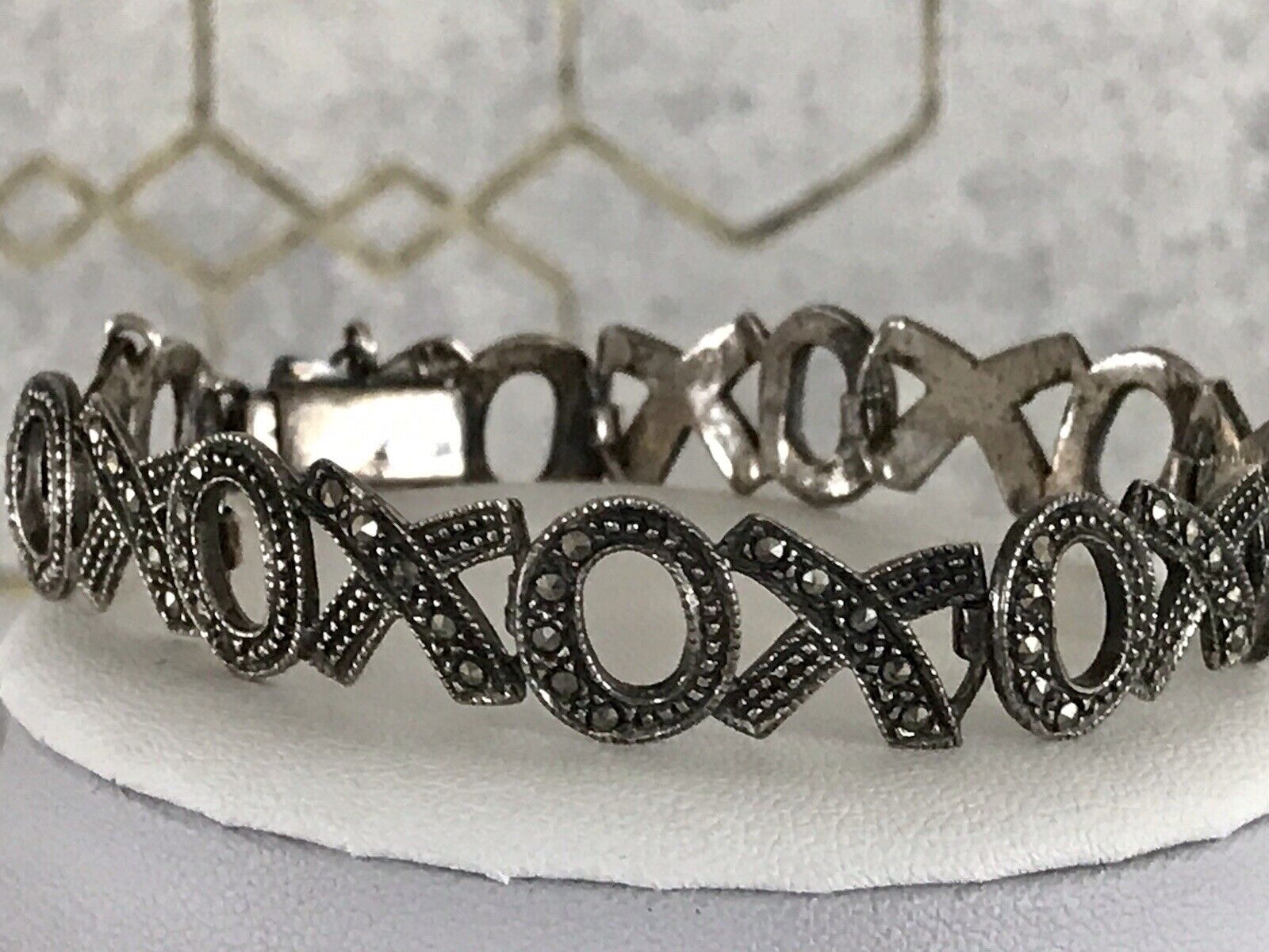 Vintage faszinierendes Armband XO Markasite Silber WOW