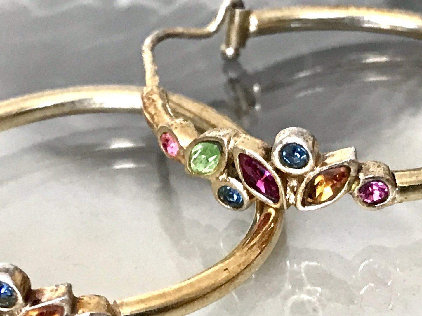 Creole Ohrringe Ohrstecker DAMEN Silber vergoldet gold Vintage Stil Edelsteine?