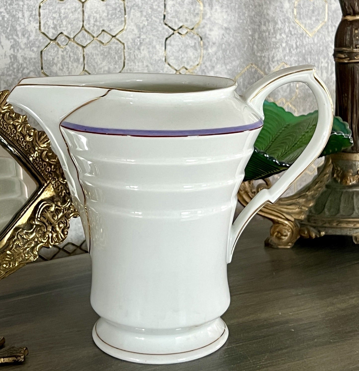Antik Art Déco Porzellan Kanne Krug Wasserkanne Eschenbach Bauhaus