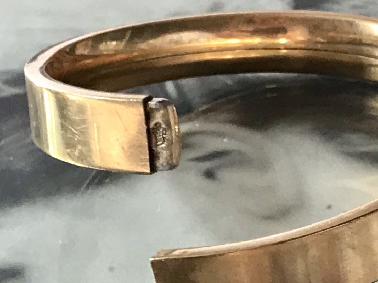 Antik Vintage Armband Armreif Klapp- Armspange Amerik. Doublè  vergoldet gold