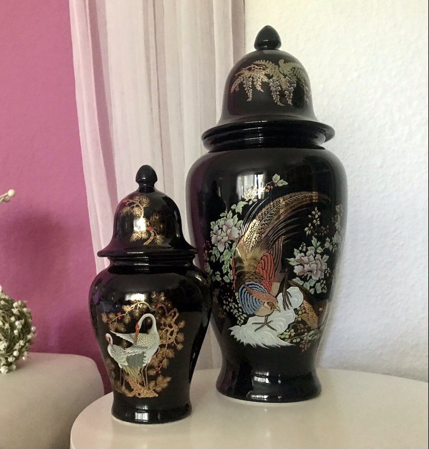 Vintage 1 Porzellan Prunkvase Deckelvase Vase Italien MCModernistisch schwarz