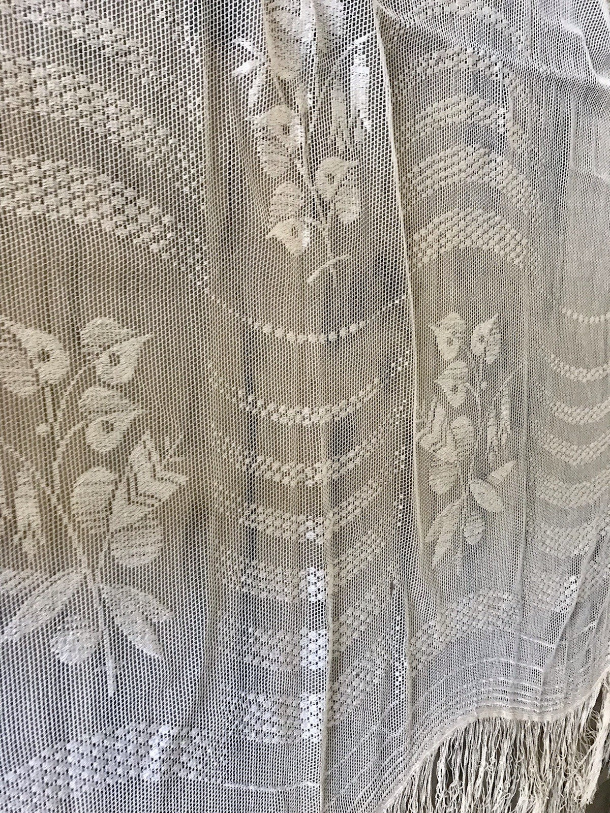 Antik Art Déco Fenster Gardine Vorhang Baumwolle? Filetspitze So Schön! Spitze