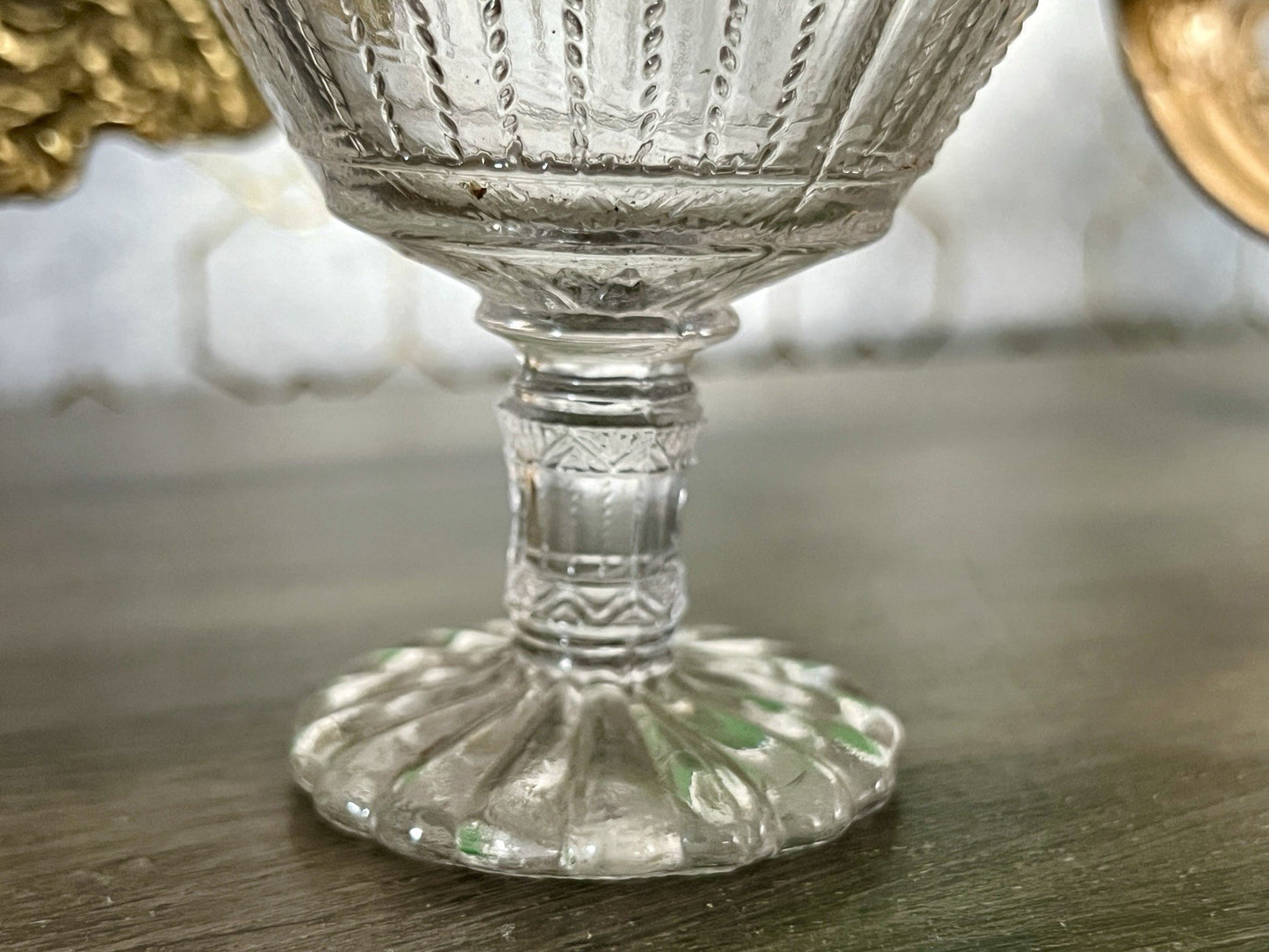 Antik Jugendstil Art Déco Pressglas Glas Fußschale Schale Zuckerschale