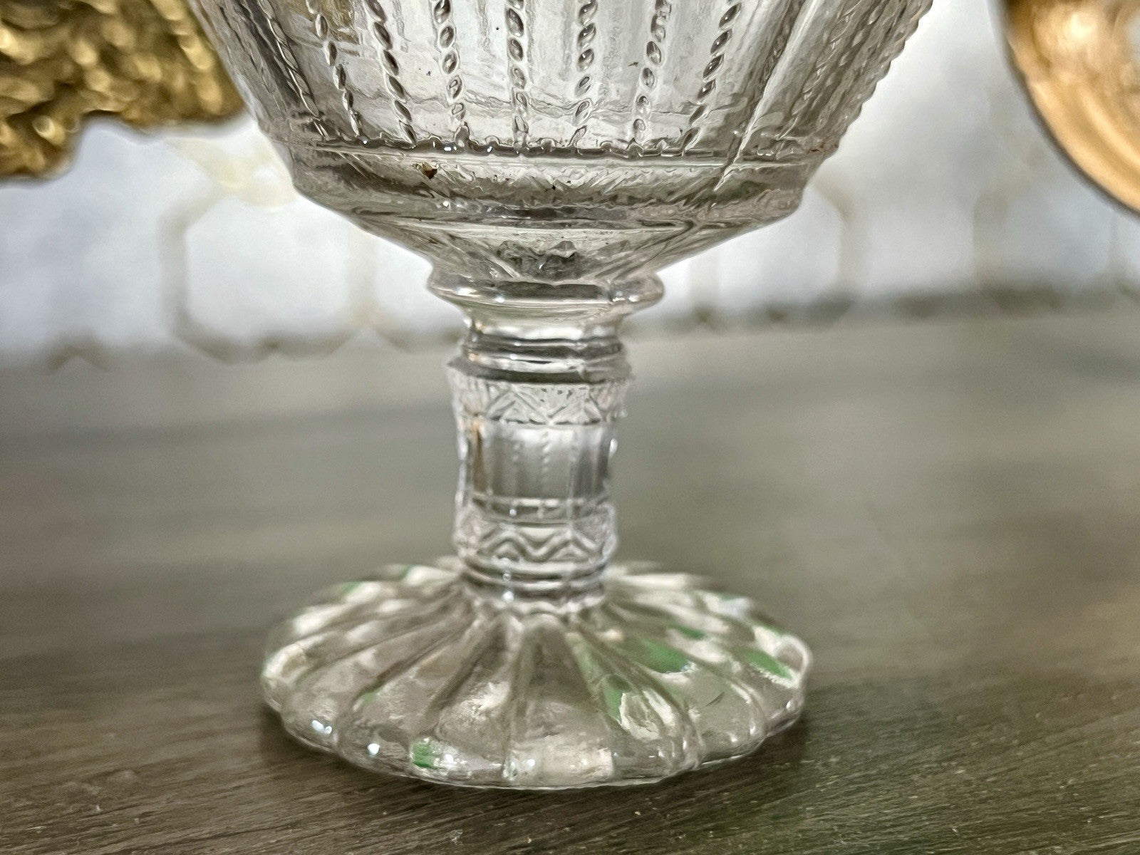 Antik Jugendstil Art Déco Pressglas Glas Fußschale Schale Zuckerschale