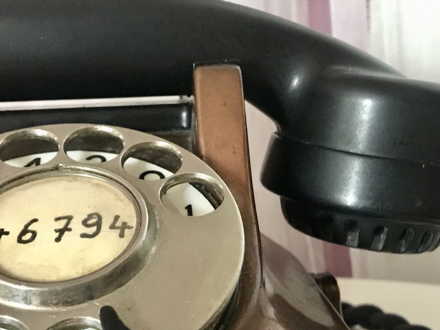alt 50er beinahe antik FTR Bell Telefon Bakelit Kupfer sehr dekorativ schwer
