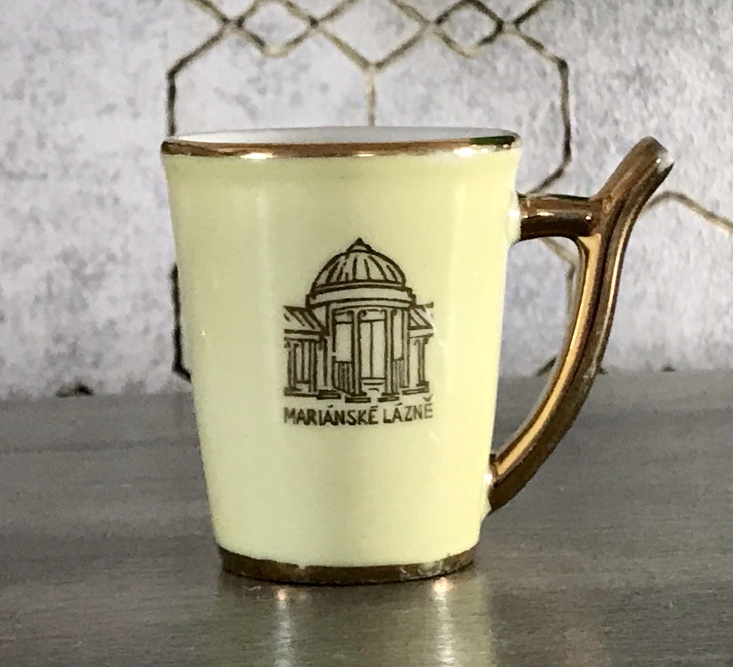 Antik Porzellan Andenken Becher Kurbecher Tasse Marianske Lazne