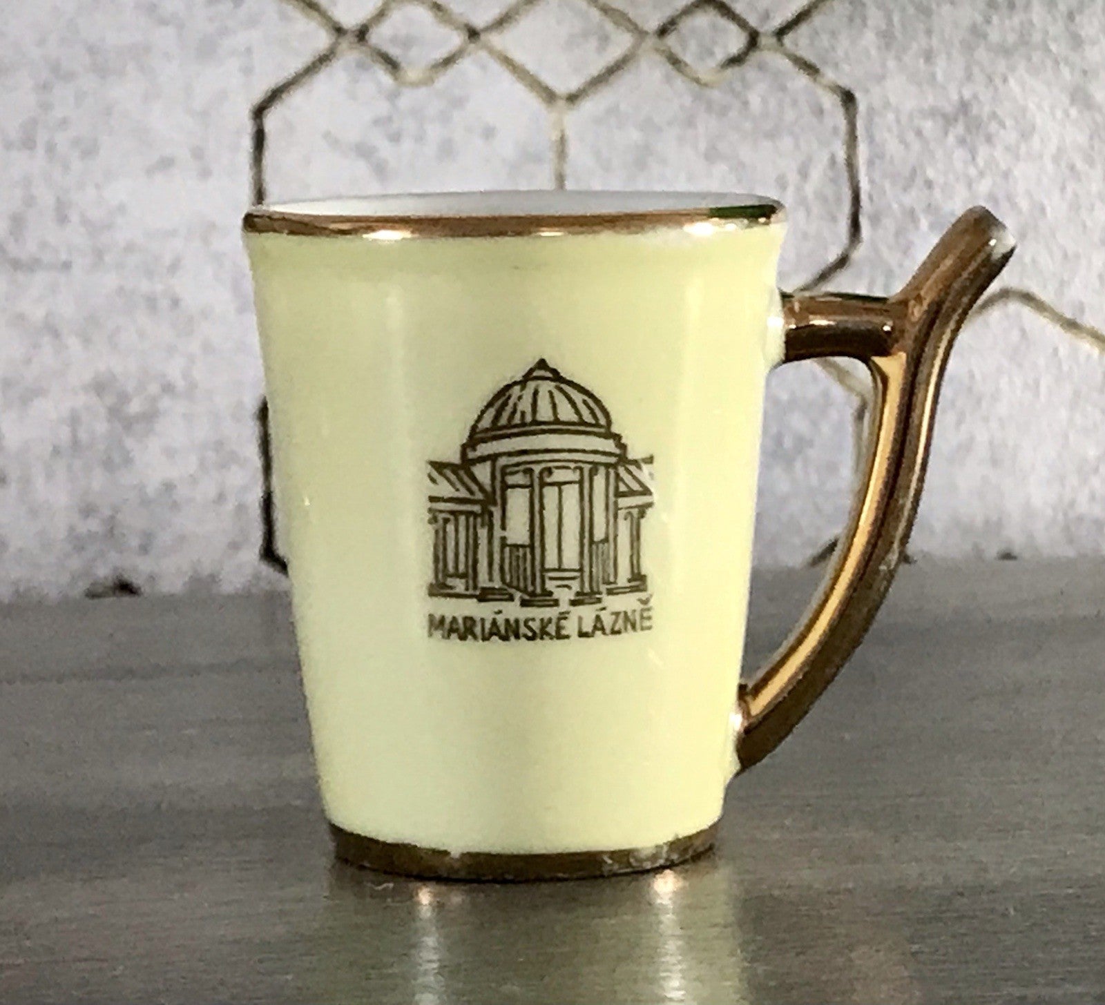 Antik Porzellan Andenken Becher Kurbecher Tasse Marianske Lazne