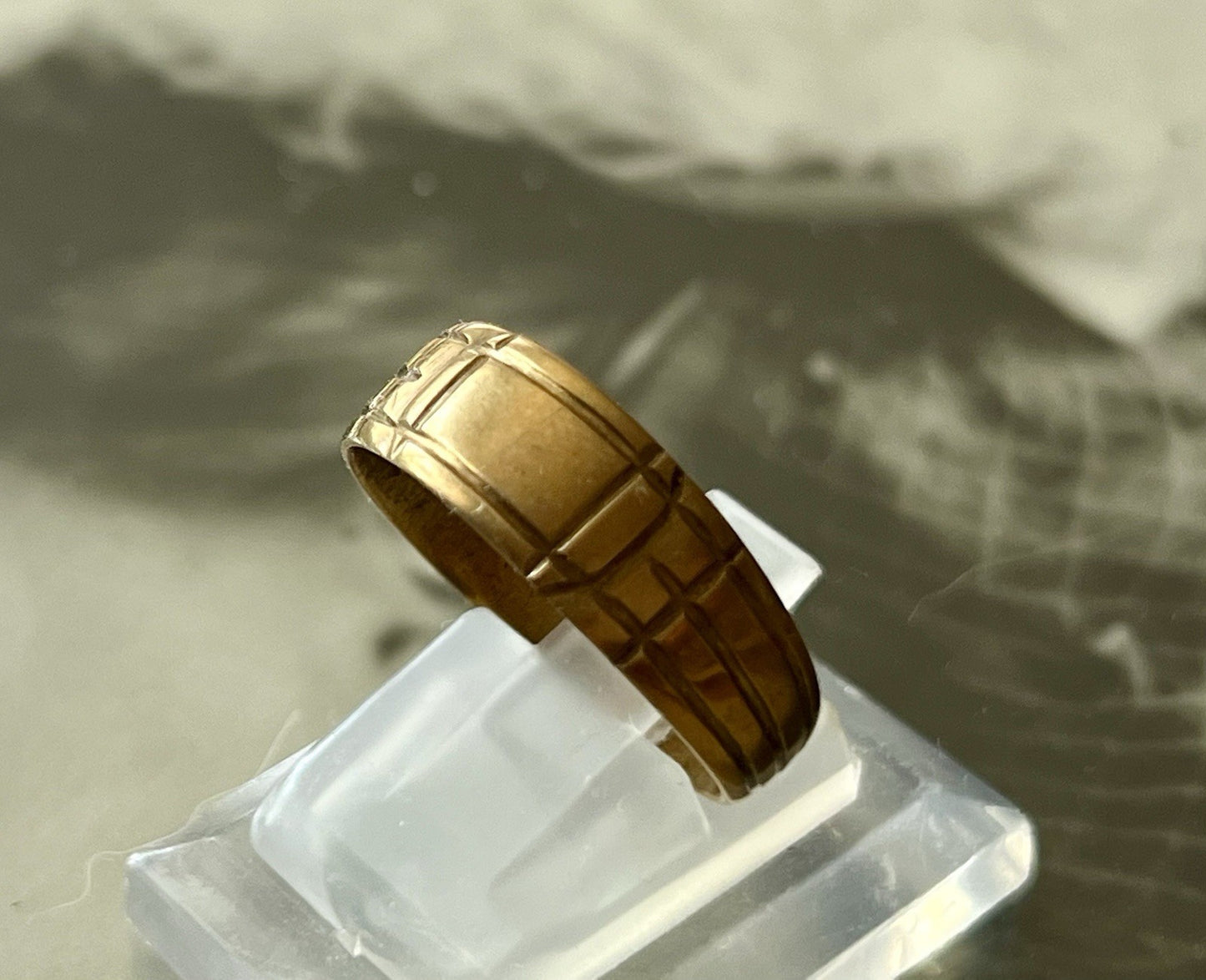 Antik? Vintage Art Déco Herren RING Siegelring Messing?  ~Gr.65/66