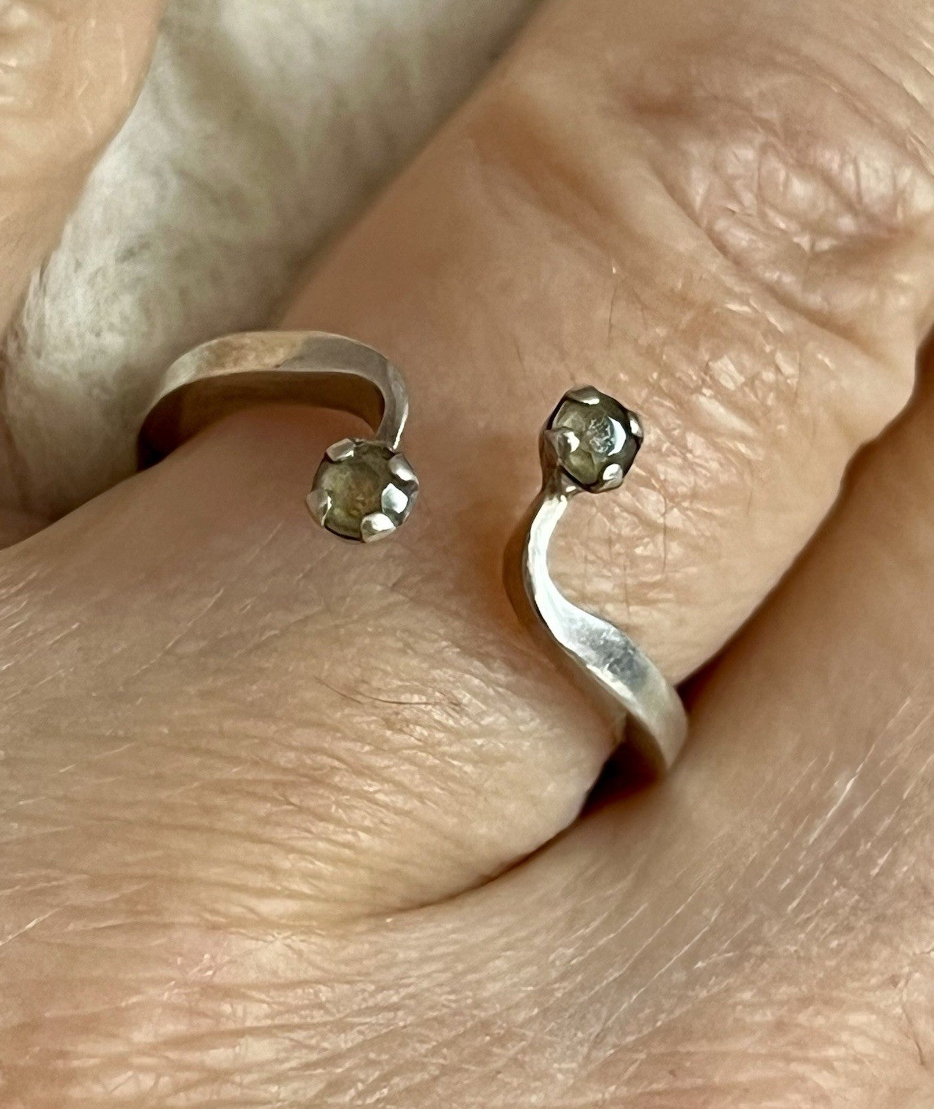 Schön Damen Solitär Ring farblose Steine Silber 925 Gr.53/54