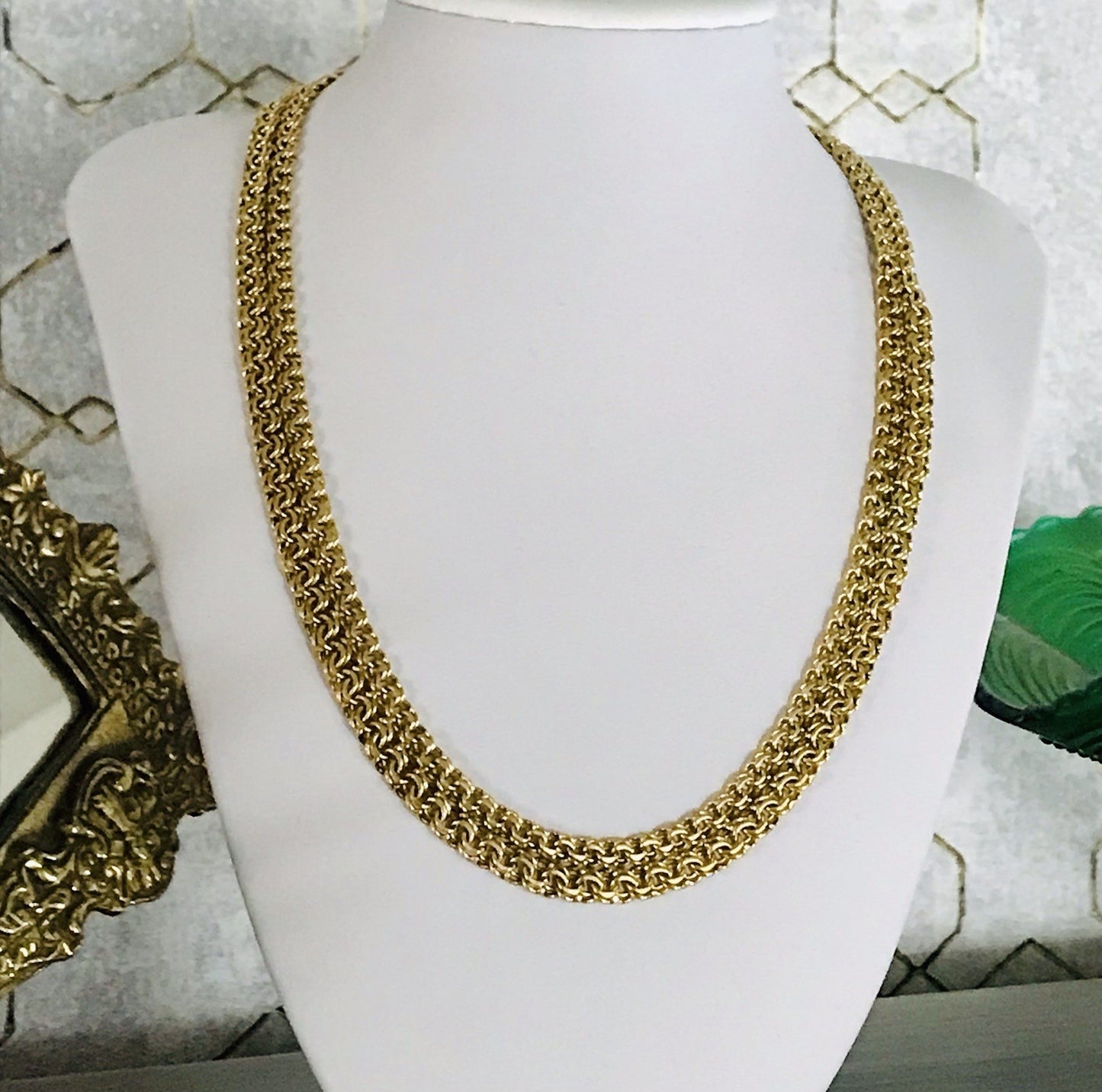 Vintage 60er FBM Collier Halskette Amerik. Doublè gold SCHÖN