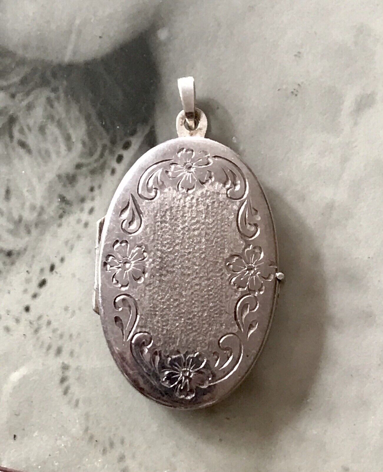 Antik Anhänger Kettenanhänger Silber 925 Foto Medaillon Amulett