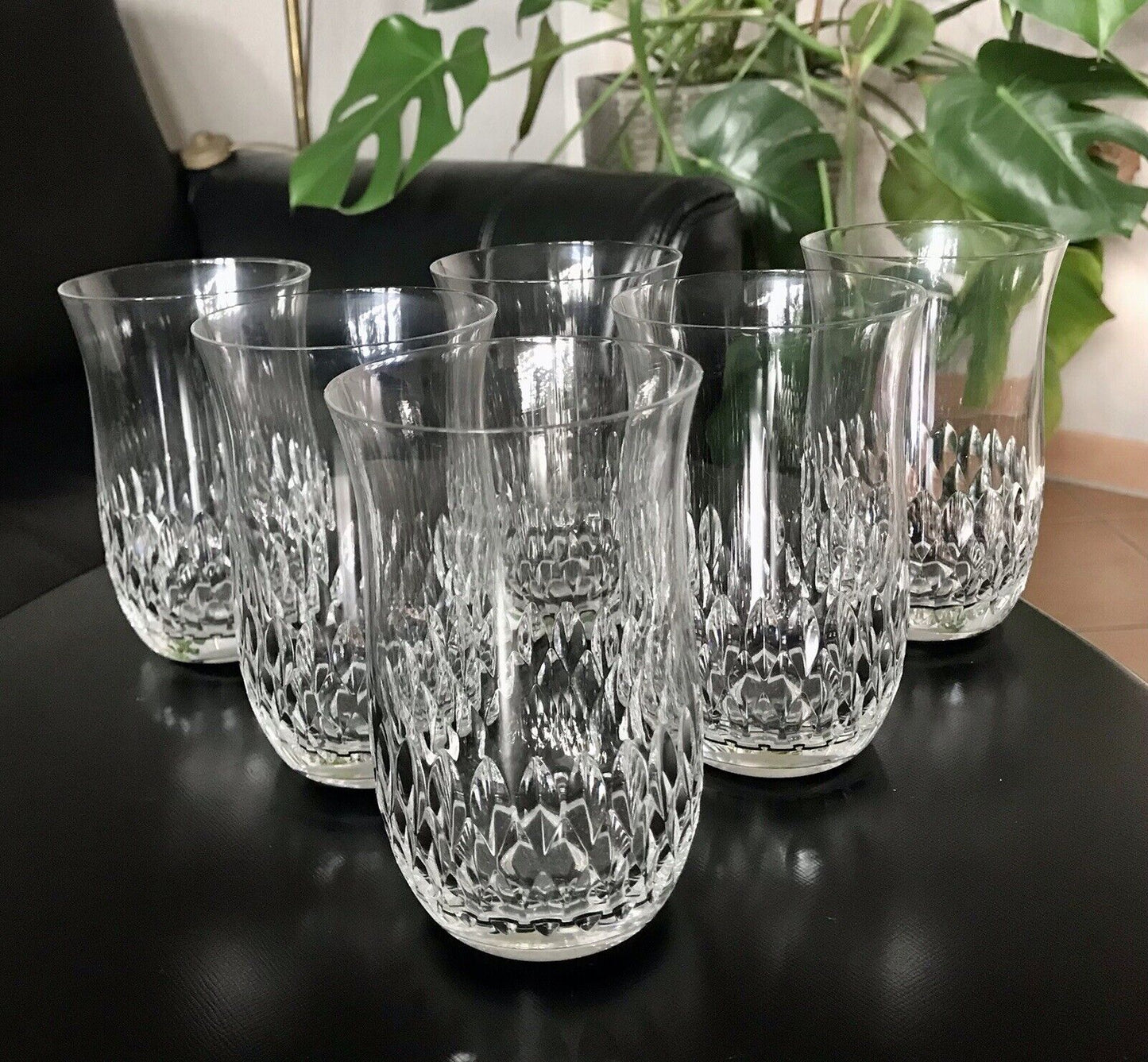 Vintage 6 EDEL  Wassergläser Trinkbecher Glas Kristallglas