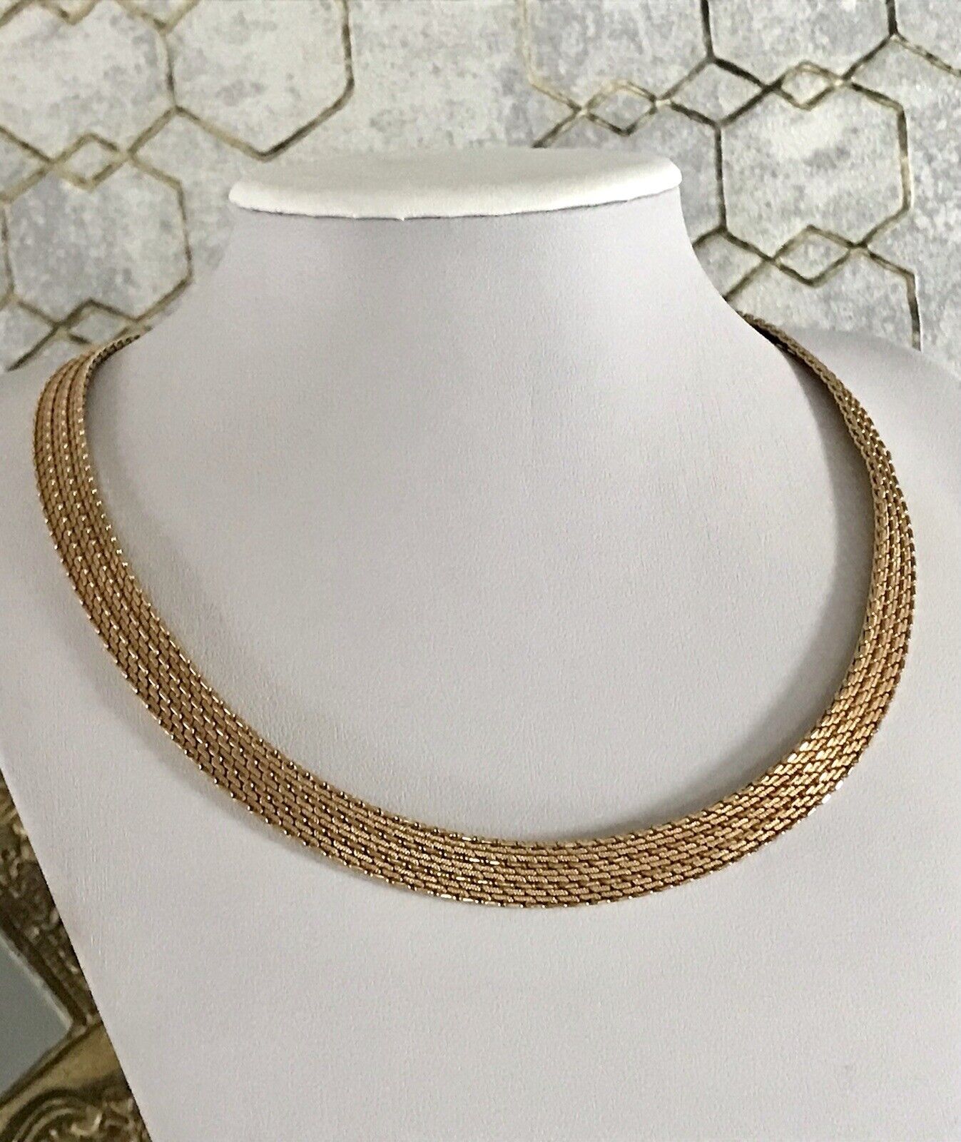 Vintage 60er MP Collier Halskette Amerik. Doublè gold Choker Statement SCHÖN