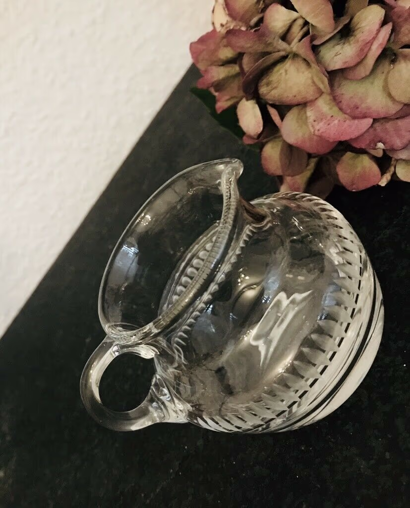 Alt Sahnegießer Kristallglas Bleikristall Glas