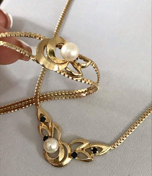 Vintage Set 835 Silber vergoldet Schmuck Kette Halskette Collier & Armband