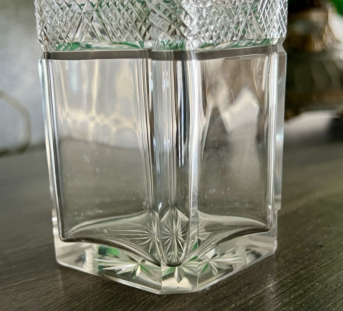 Antik Baccarat 1x Flakon Parfüm kleine Glaskaraffe Schnitt Bleikristall