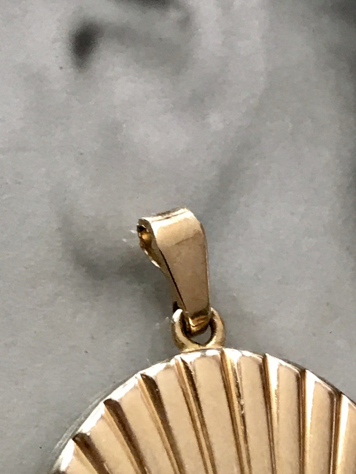 Vintage Kettenanhänger Anhänger Foto Medaillon Muschel Amerikan Double vergoldet