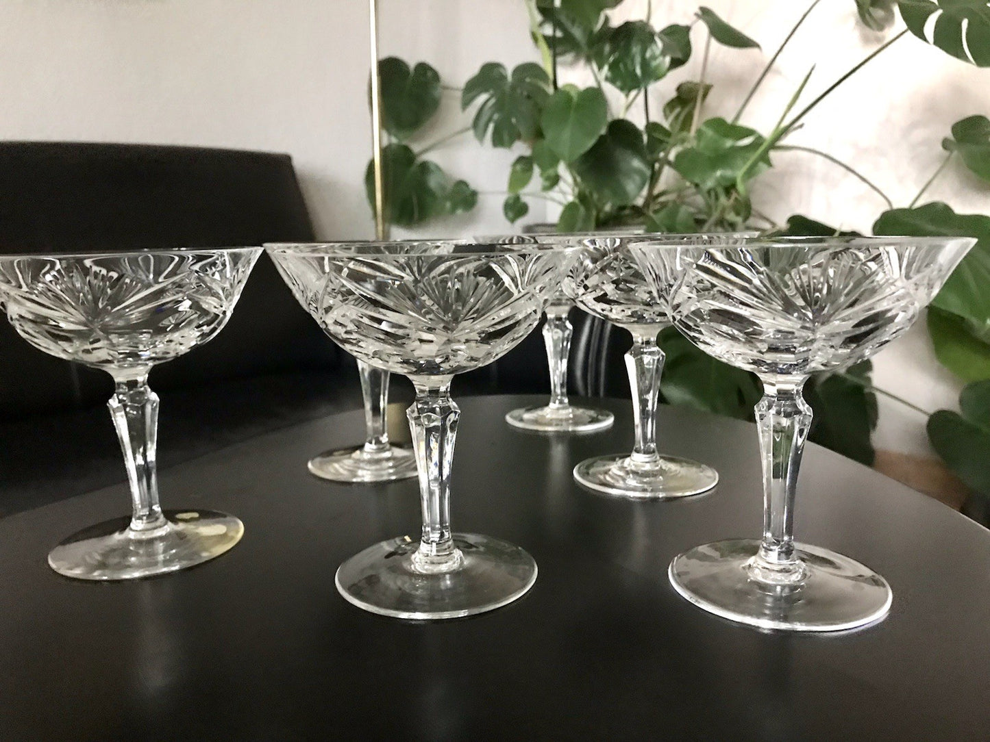 Vintage 6 Champagnerschalen Sektschalen Kristallglas Bleikristall Nachtmann