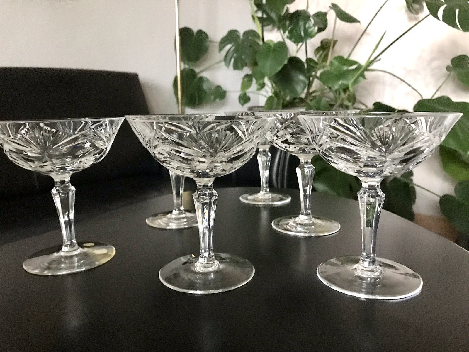 Vintage 6 Champagnerschalen Sektschalen Kristallglas Bleikristall Nachtmann