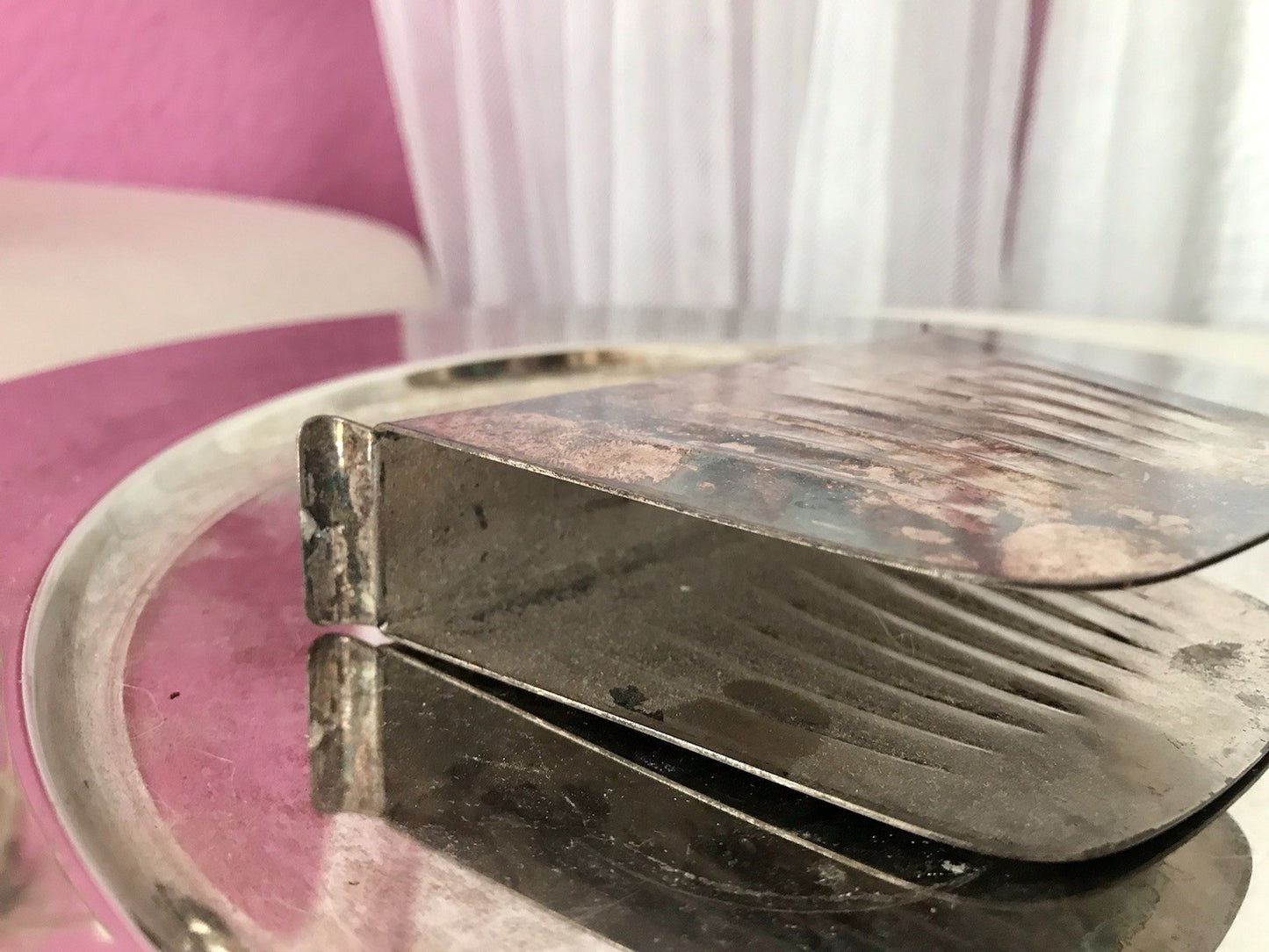 Vintage Mid Century String-Ära 60er Serviettenhalter versilbert