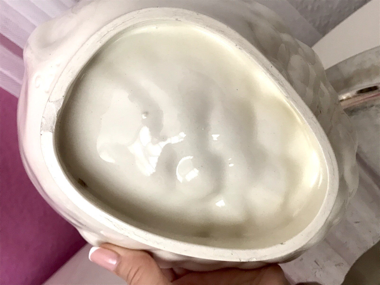 Antik Keramik Puddingform Erdbeere creme