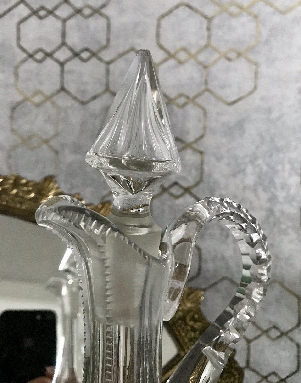 Antik Baccarat? Glaskaraffe Karaffe Kristallglas wundervoll Bleikristall Edel