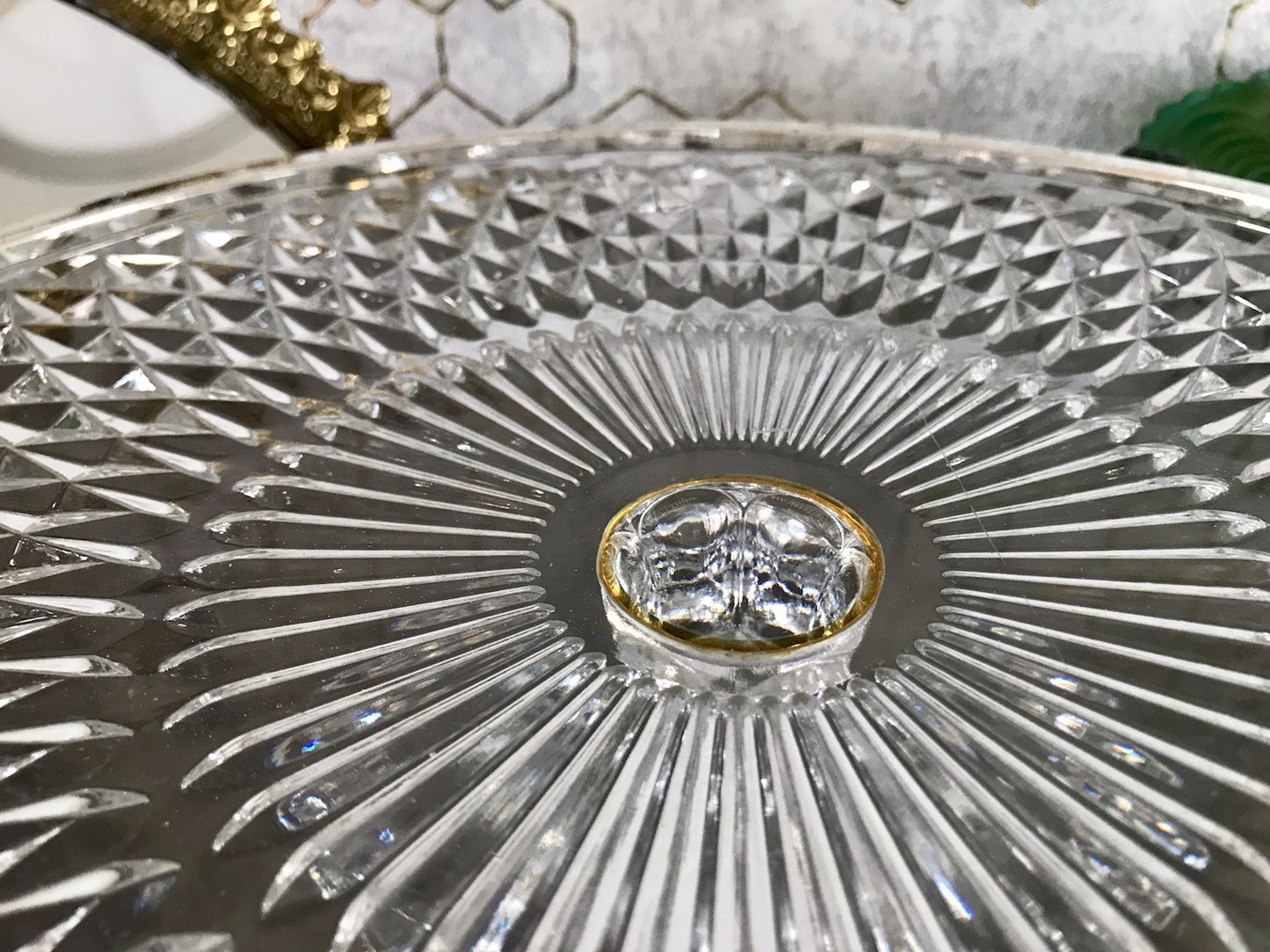 Vintage WMF Tortenständer Tortenplatte Glas Kristallglas Bleikristall Diadem