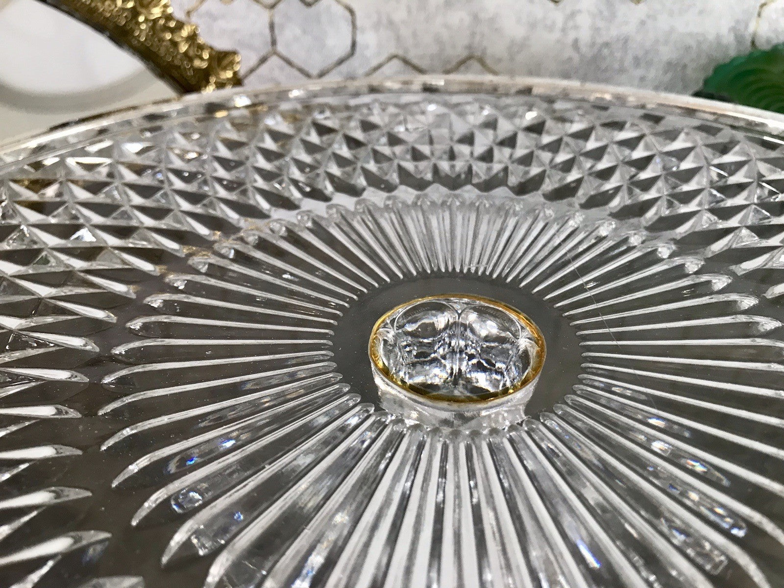 Vintage WMF Tortenständer Tortenplatte Glas Kristallglas Bleikristall Diadem