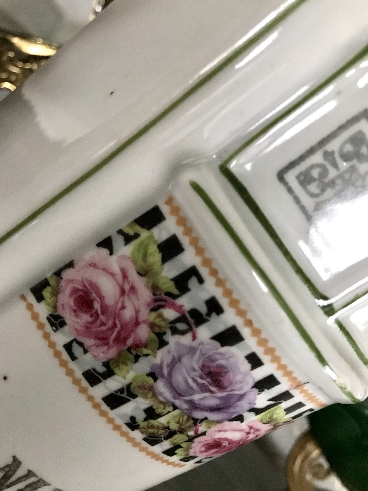 Antik Porzellan Dose Vorratsgefäß Vorratsdose Nudeln Rosen Jugendstil Art Déco