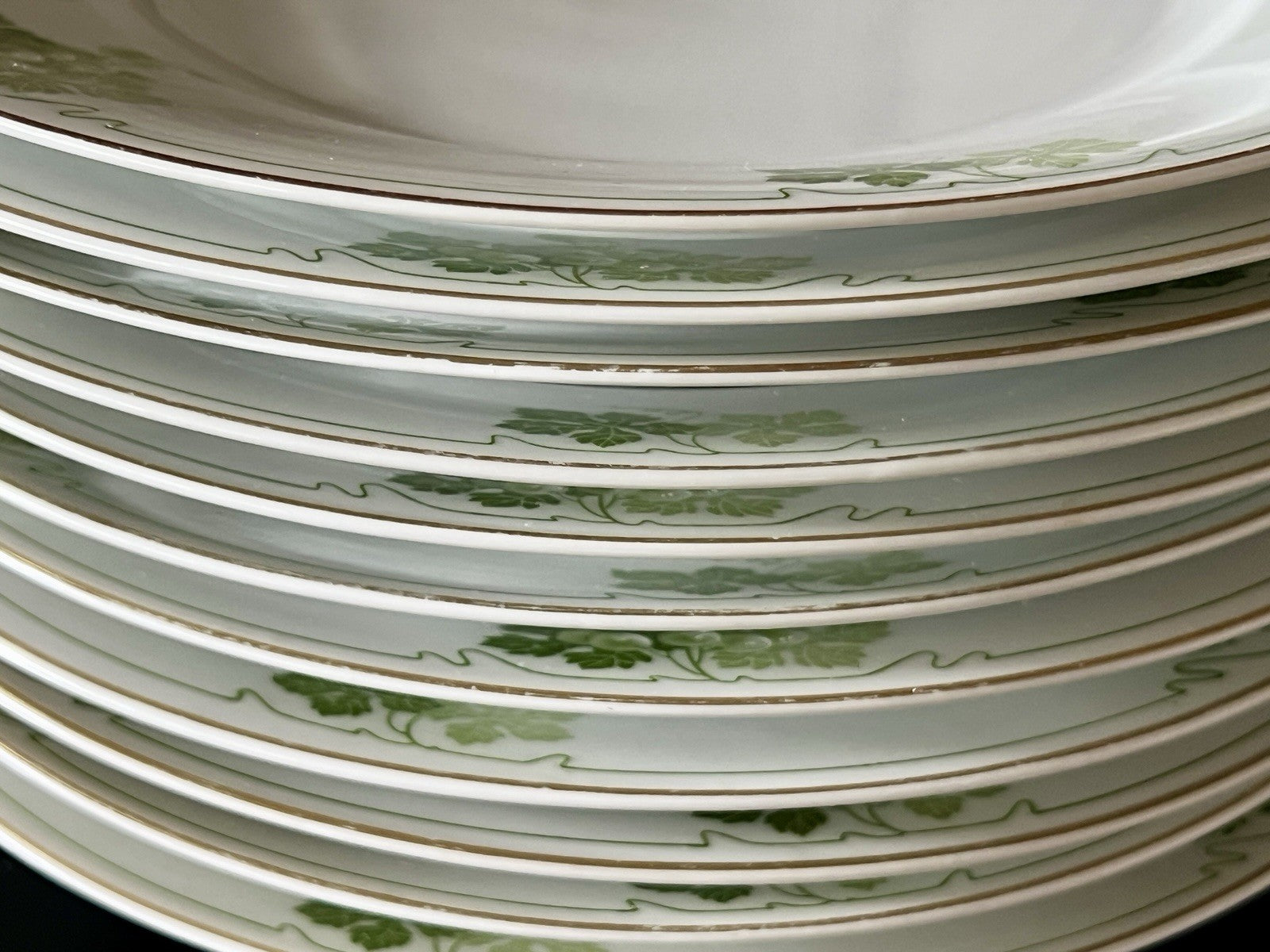 Antik Jugendstil Porzellan Tafelservice 11 Pers.- Kästner Saxonia Weinranken