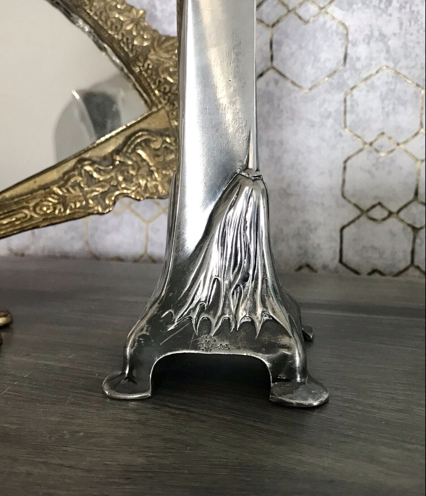 Antik Edel Jugendstil Argentor Wien Kerzenleuchter ? Vase? versilbert