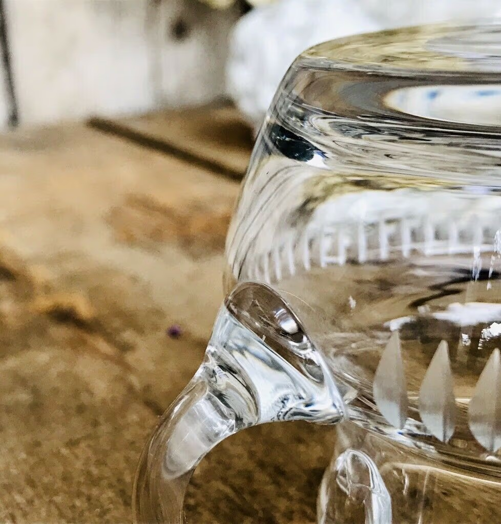 Alt Sahnegießer Kristallglas Bleikristall Glas