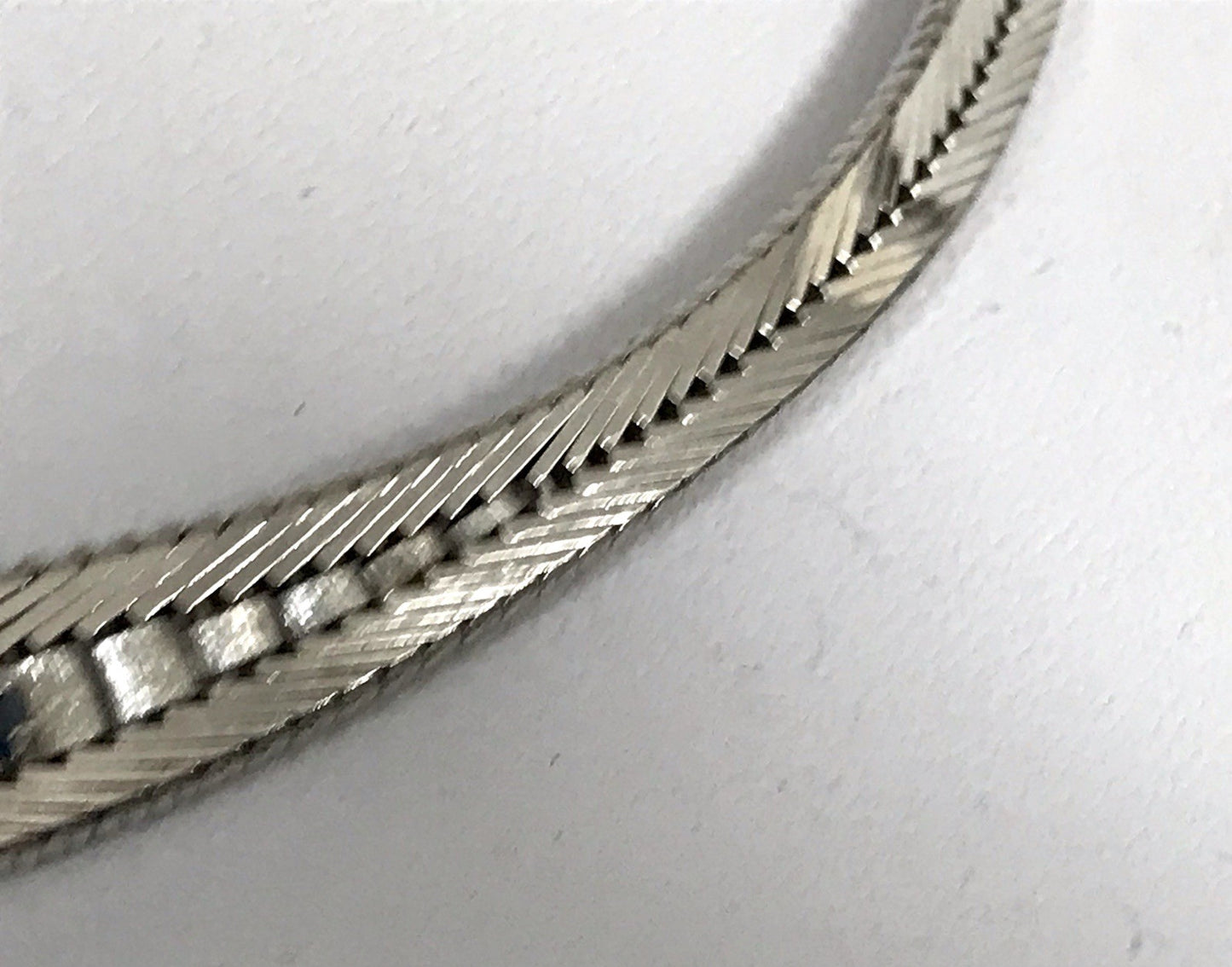 Antik Edel Art Déco 835 Silber Collier rhodiniert Halskette blaue Steine Armband