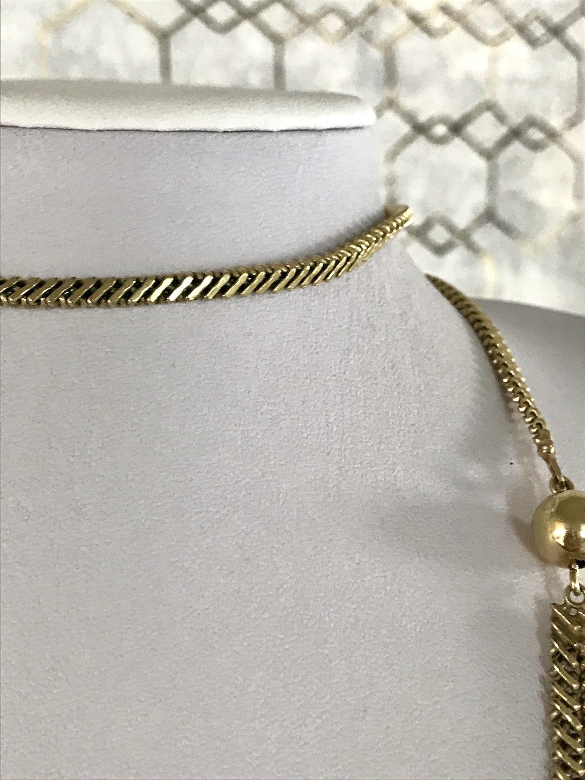 Vintage lange Halskette Amerik. Doublè gold Massiv Sehr SCHÖN Andreas Daub