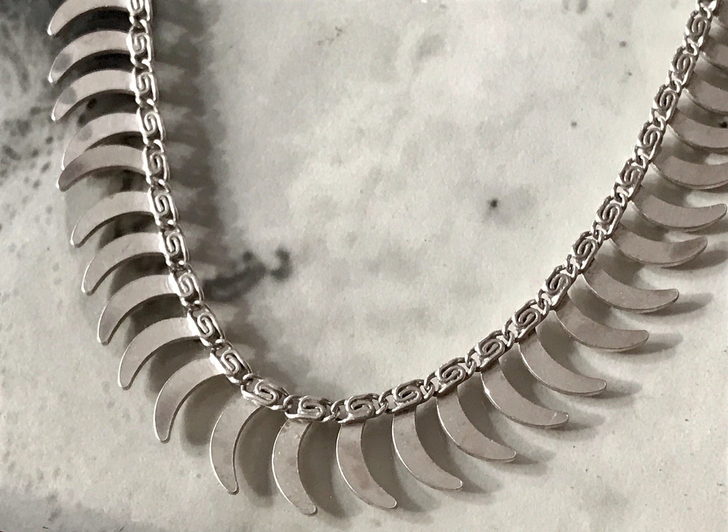 Alt Vintage Edel 835 Silber Collier Halskette Design FBM