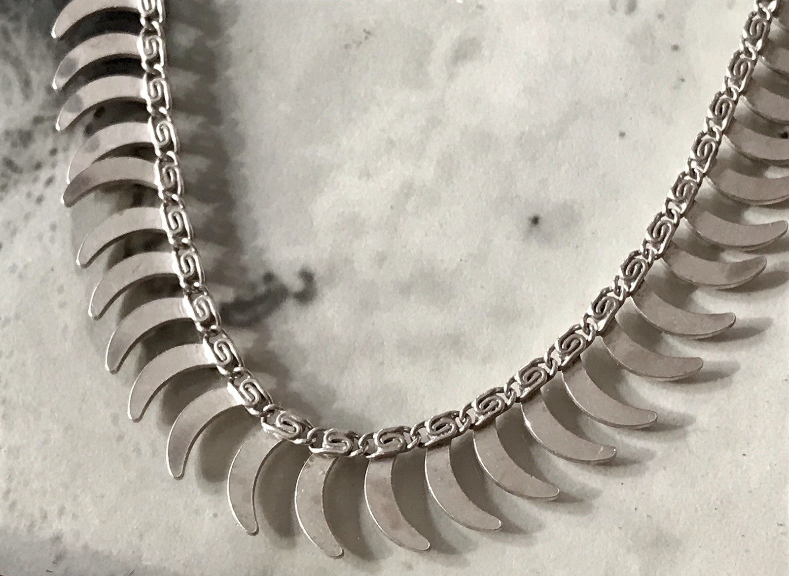 Alt Vintage Edel 835 Silber Collier Halskette Design FBM